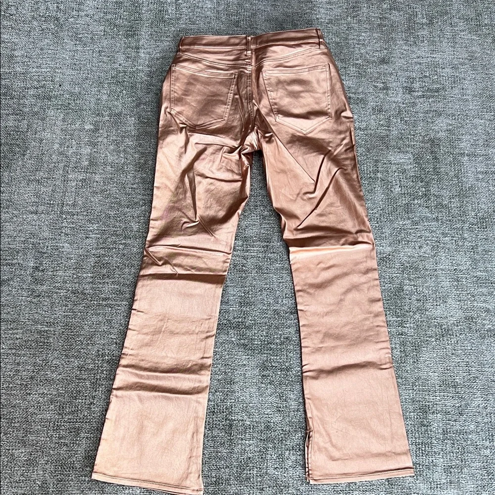 Express Rose Gold Skyscraper Mid Rise Women Coated Jeans size 10L - Picture 6 of 9